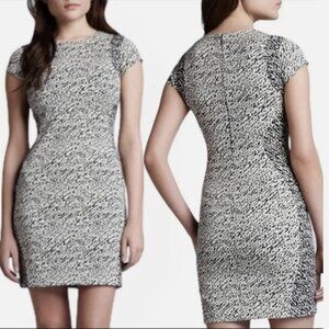 Diane Von Furstenberg DVF PELE Snake Wave Jacquard White & Black Sheath Dress 2